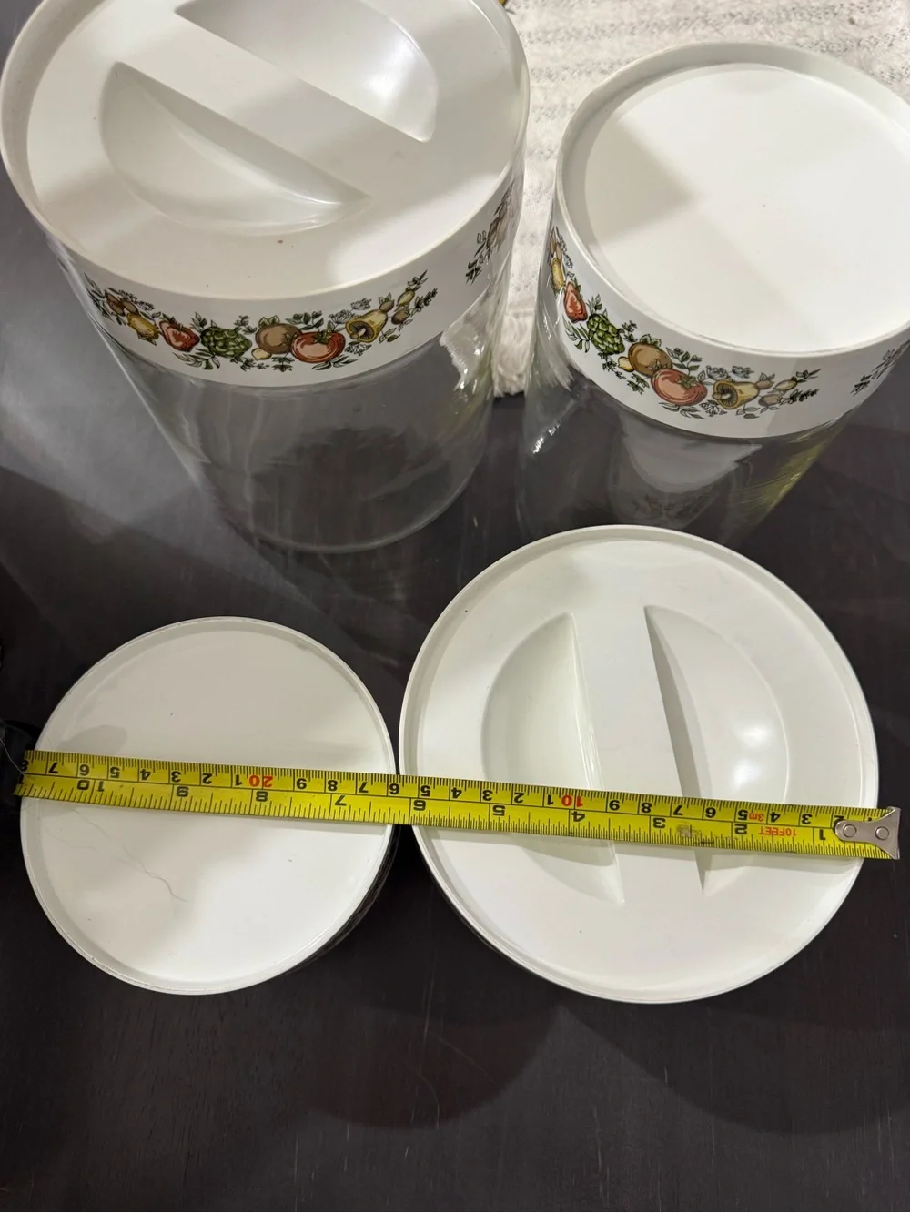 Pyrex White Floral-Lid Canister Set with Clear Jars